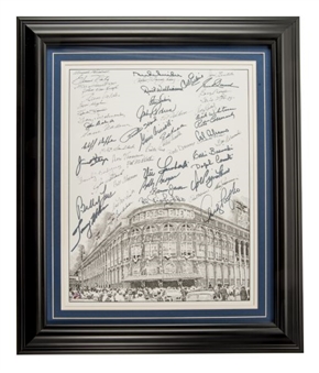 Ebbets Field Framed Photo Signed By (55) Former Brooklyn Dodgers